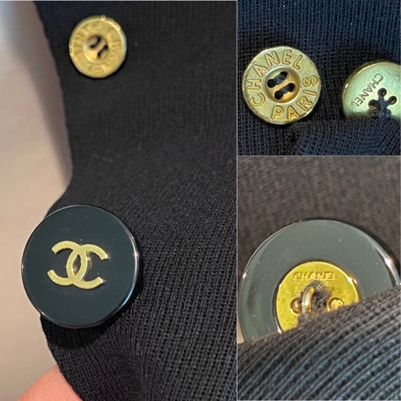 ✨Vintage CHANEL 1994 Collection CC Logo Black Wool Suit Jacket Blazer Coat - Picture 12 of 16